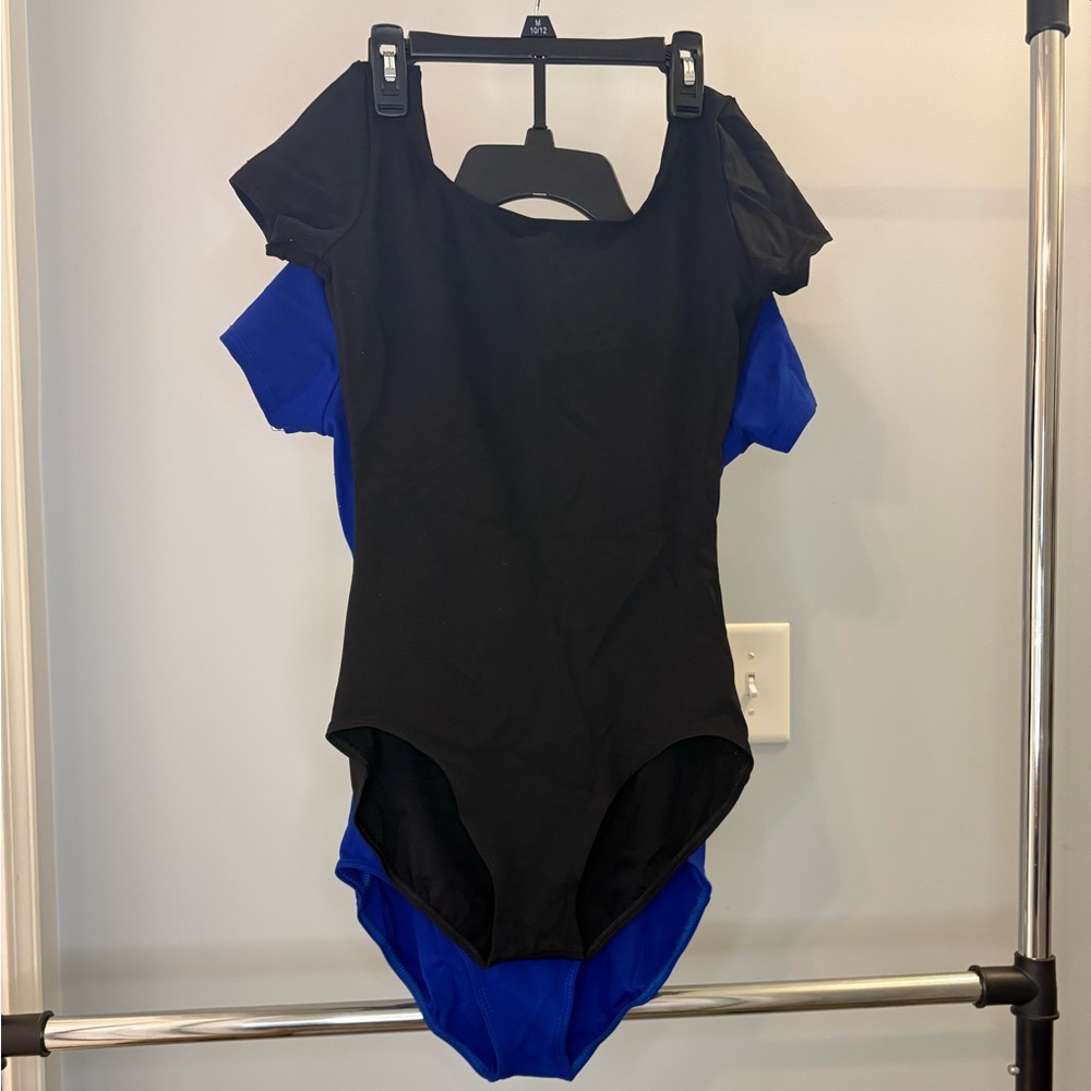 Capezio Black and Blue Kids Bodysuits (includes both)